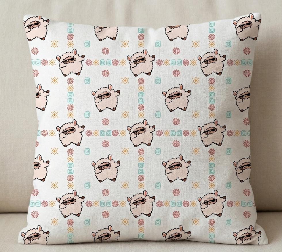 Alpaca Seamless Pattern | Cute Folk Art Animal Digital Paper Digital Download