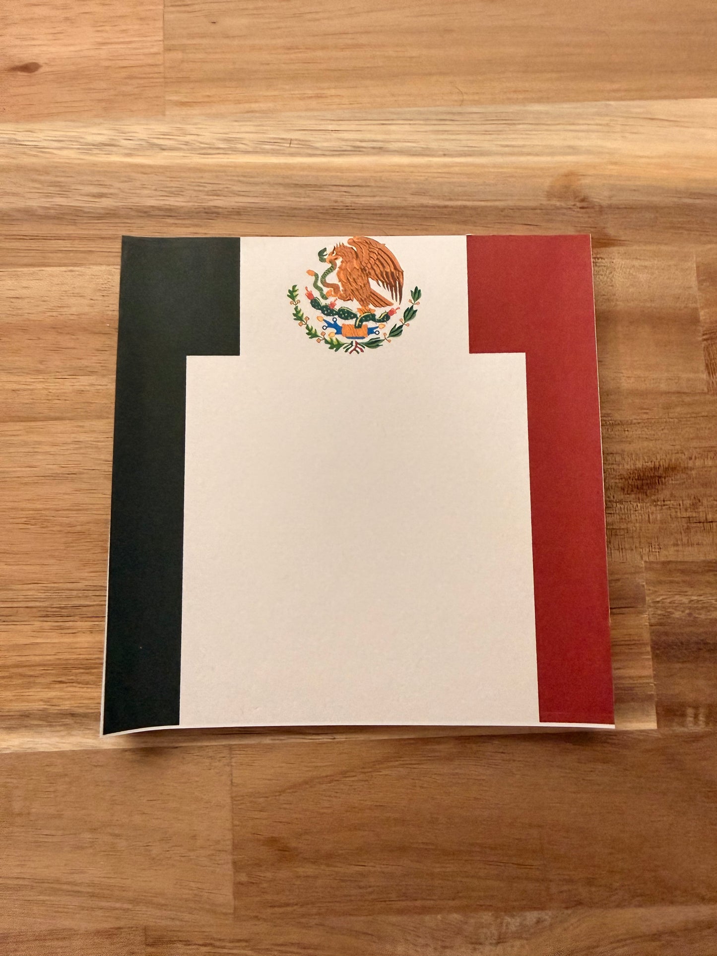 Mexican Flag Notepad – Mexico Pride Stationery, Flag Design Memo Pad