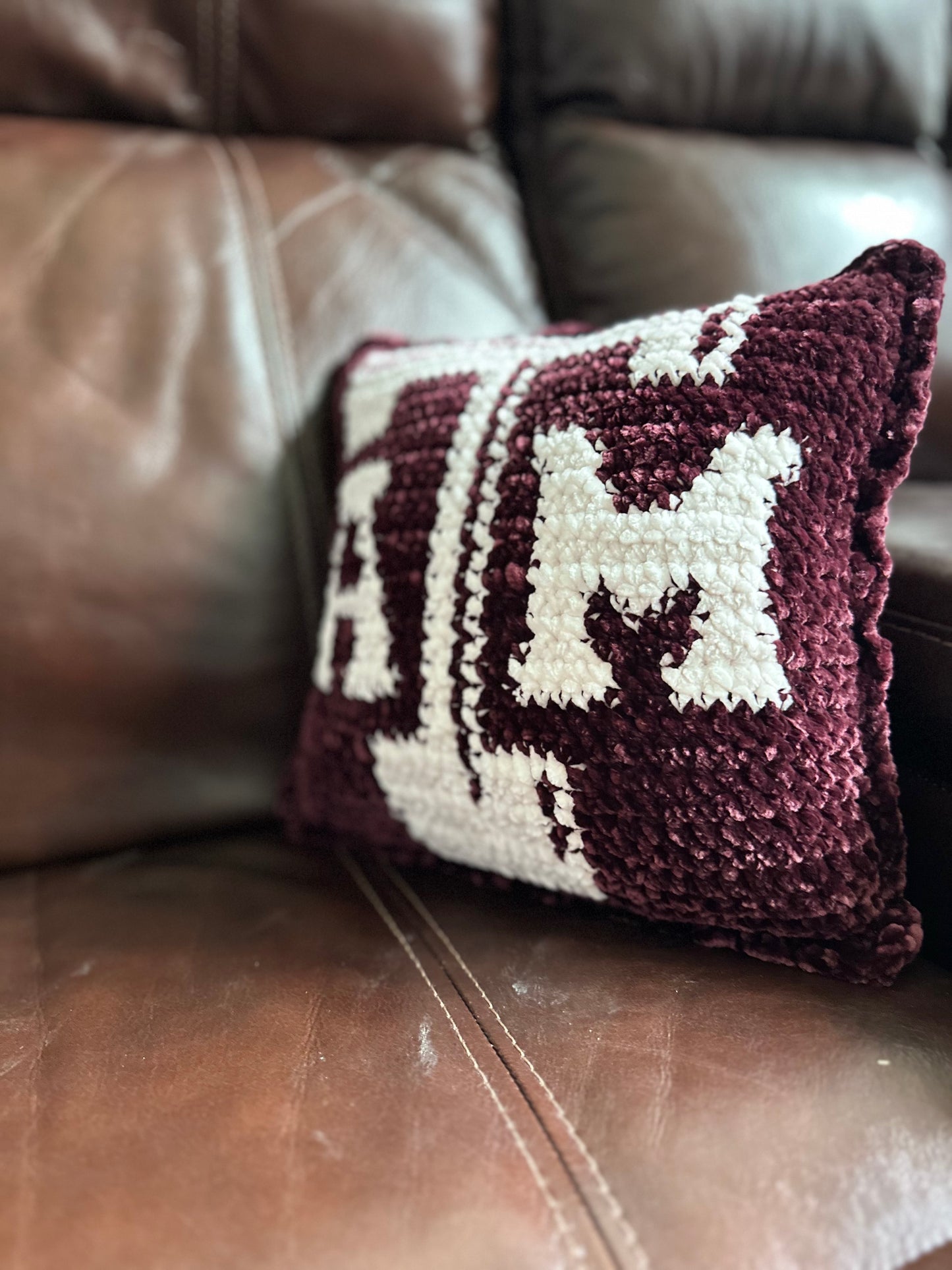 Texas A&M Crochet Pillow Pattern | PDF Pattern Only