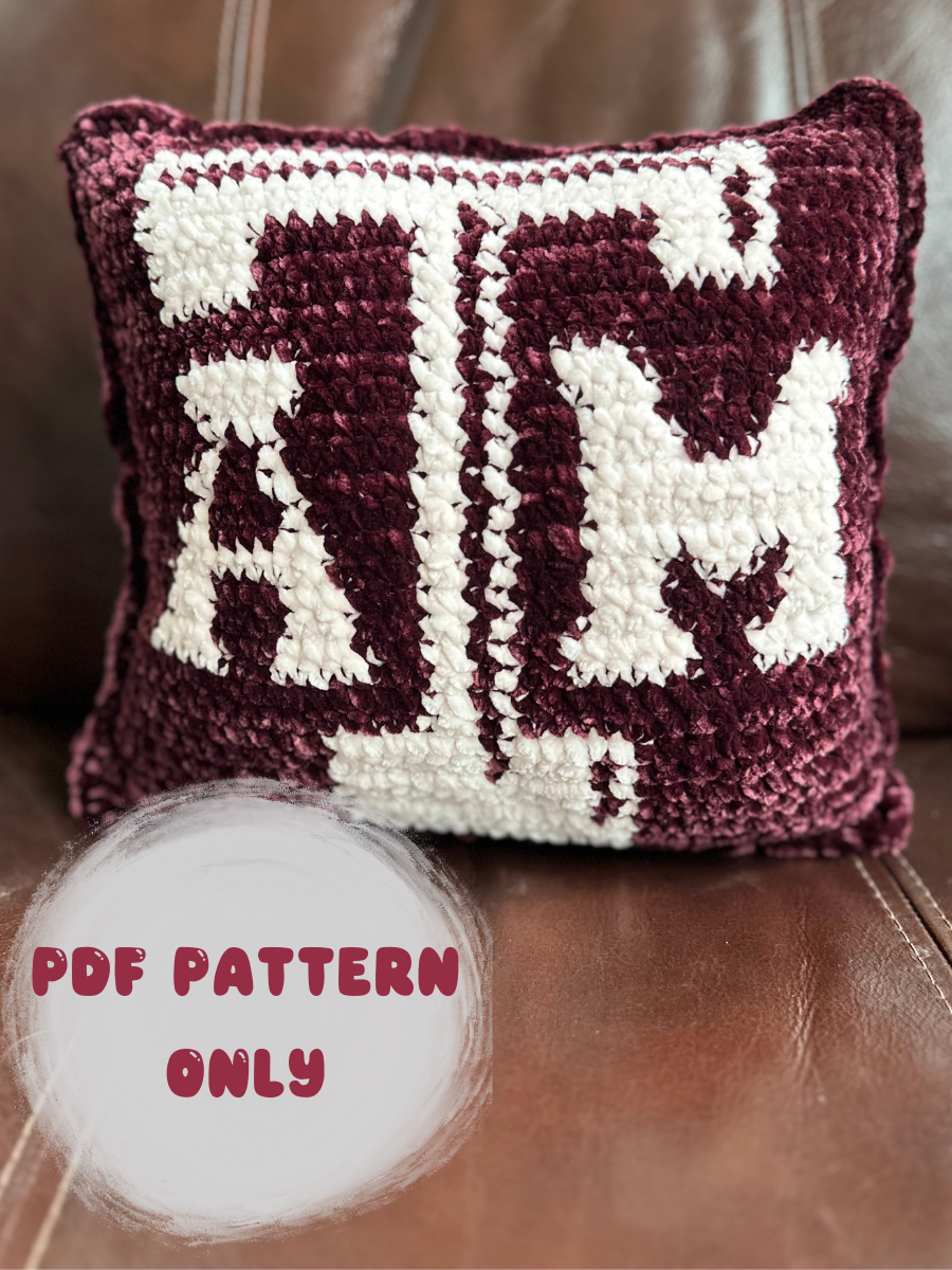 Texas A&M Crochet Pillow Pattern | PDF Pattern Only