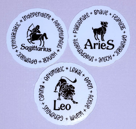 Water Zodiac Sign Stickers – Pisces Cancer Scorpio Astrology Vinyl Decals – Horoscope Star Sign Planner & Laptop Stickers