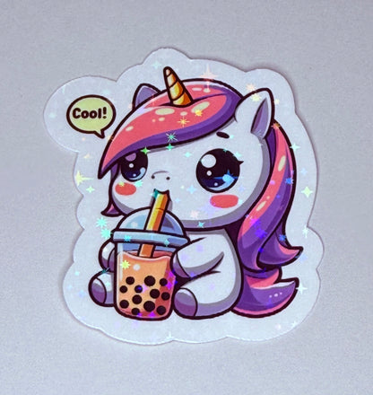 Cute Animal Boba Tea Sticker Pack – Kawaii Animal Vinyl Decals – Planner, Laptop, and Water Bottle Stickers