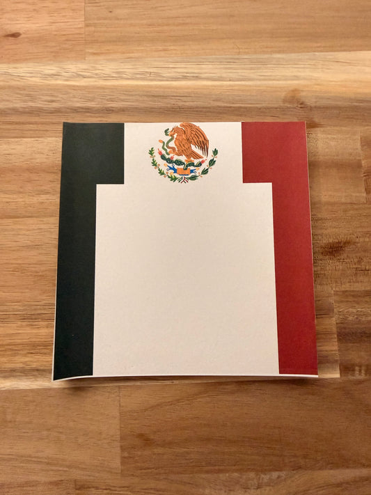 Mexican Flag Notepad – Mexico Pride Stationery, Flag Design Memo Pad