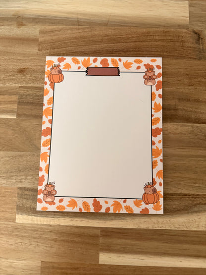 Capybara Fall Notepad