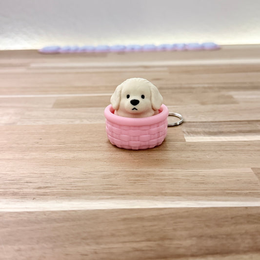 Golden Retriever Fidget Clicker Keychain