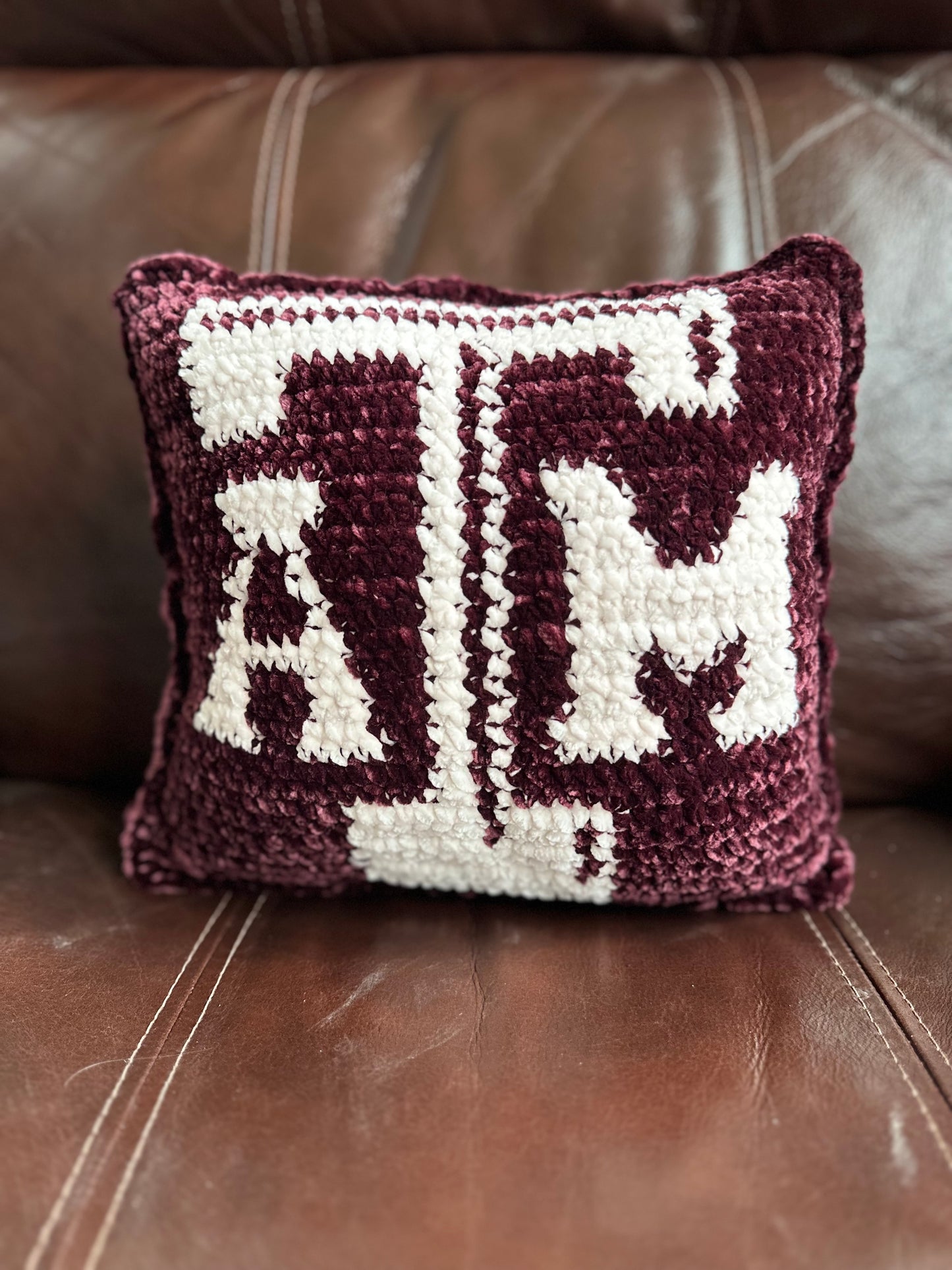 Texas A&M Crochet Pillow Pattern | PDF Pattern Only
